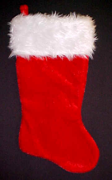 Velvet Plush Fur Top Christmas Stockings