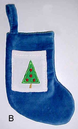 Blue Velvet Mini Christmas Stocking