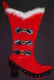 High Heel Velvet Christmas Stocking in RED
