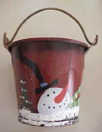 snowman candy pail