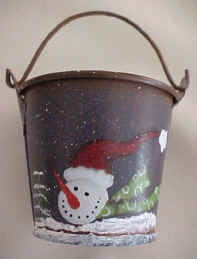 Christmas treats bucket Snowman