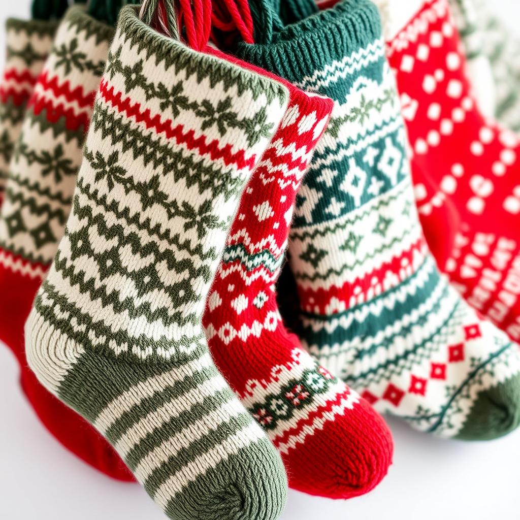 Knit Christmas Stockings Bulk Pack