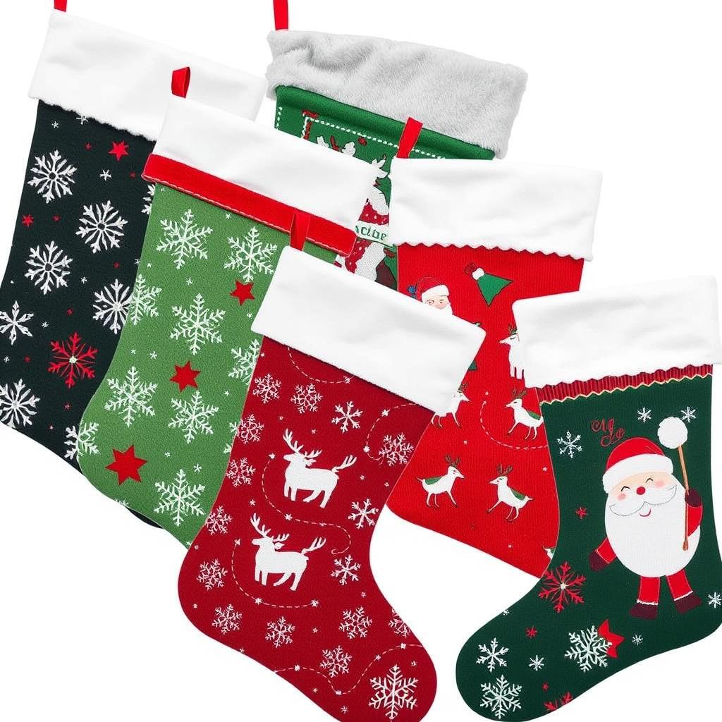 Patterned Christmas Stockings Bulk Pack