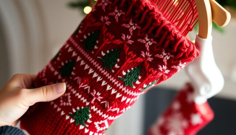 how to make a christmas stocking on a round loom
